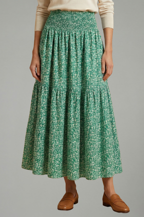 Mujer Falda con Elastic cinturilla y estampado floral