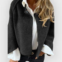 Mujer Round-Neck Abrigo de Manga Larga