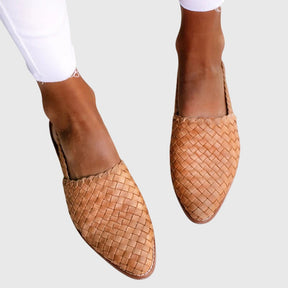 Mujer Orthopaedic Woven Slingback Flats con Adjustable Strap for Summer