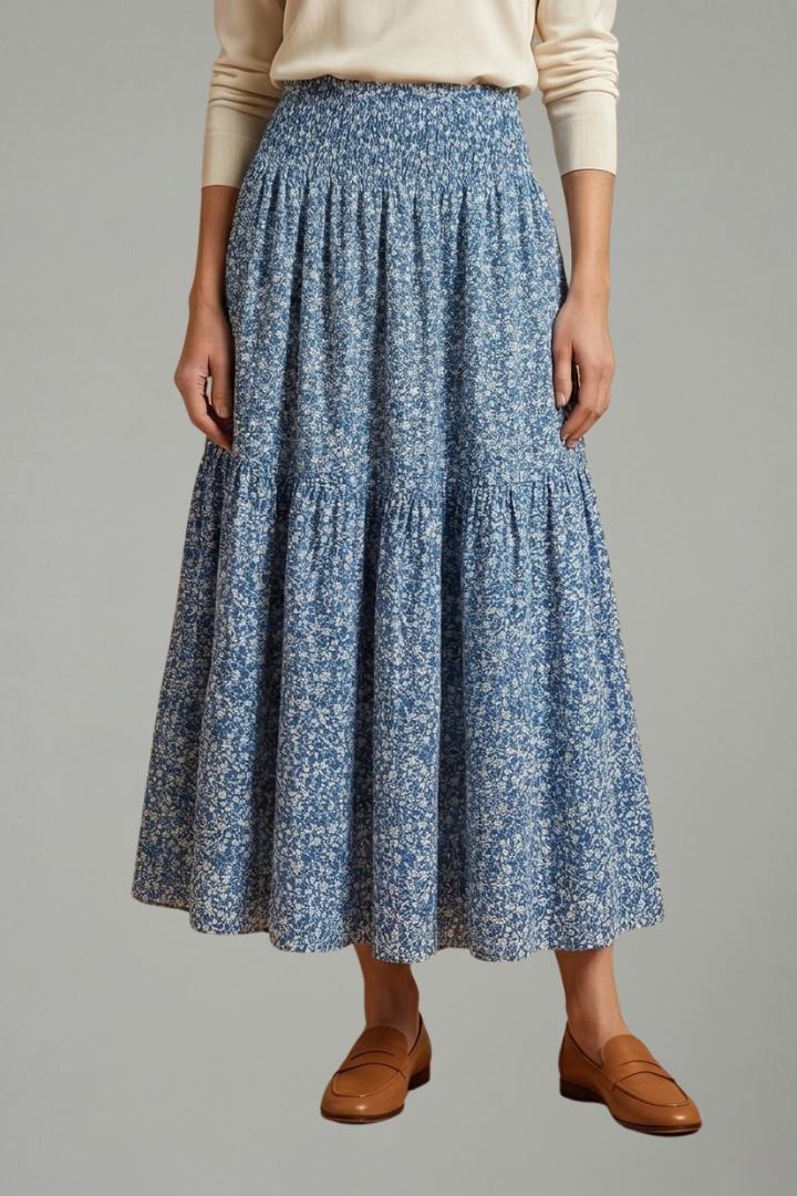 Mujer Falda con Elastic cinturilla y estampado floral
