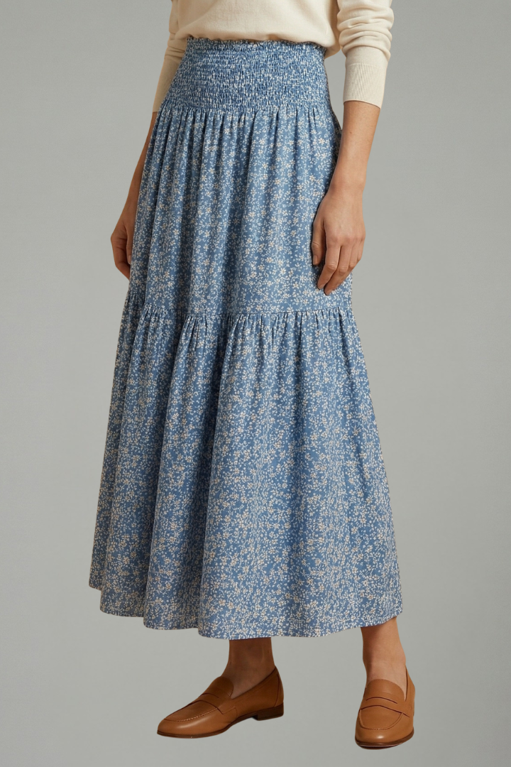 Mujer Falda con Elastic cinturilla y estampado floral