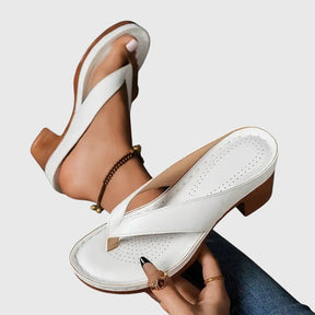 Mujer Orthopaedic Sandalias con Mid Height Heel for Summer