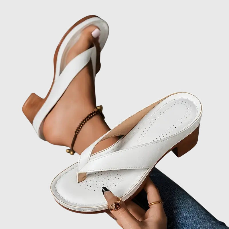 Mujer Orthopaedic Sandalias con Mid Height Heel for Summer