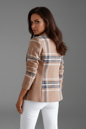 Mujer blazer con Lapels y Texturizado Surface