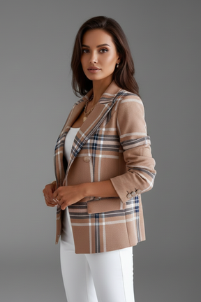 Mujer blazer con Lapels y Texturizado Surface