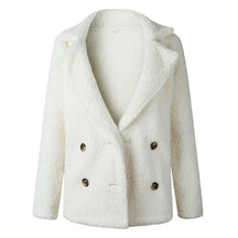 Mujer Oversize Chaqueta Teddy con Notch cuello