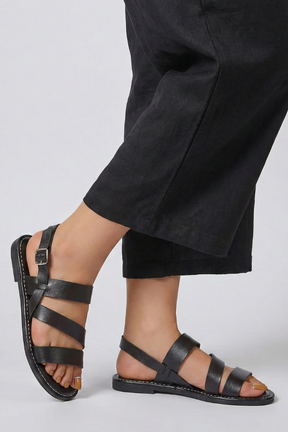 Modern Flat Sandalias con Back Strap