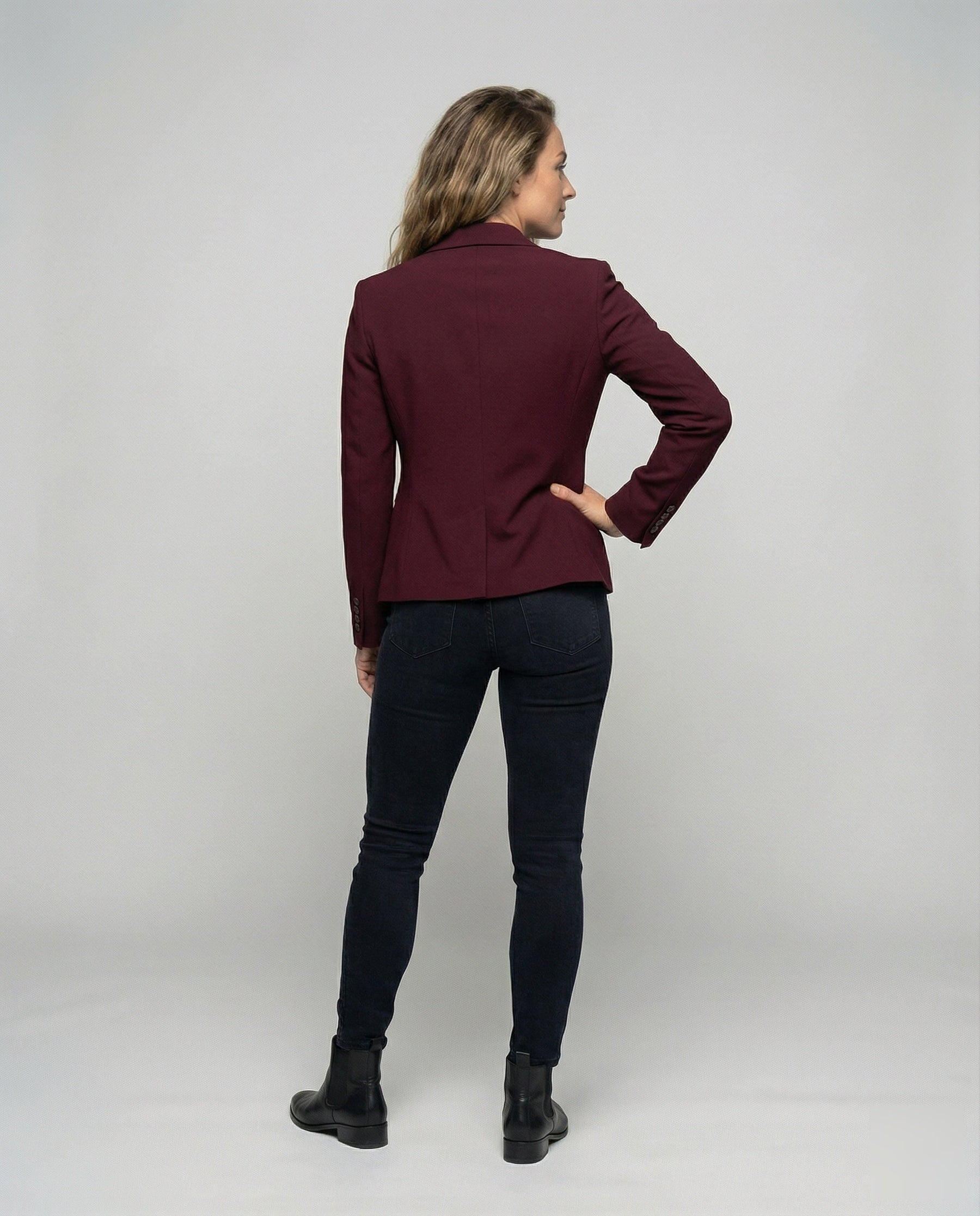 Mujer Peplum Business blazer Two-botón Notch Lapel