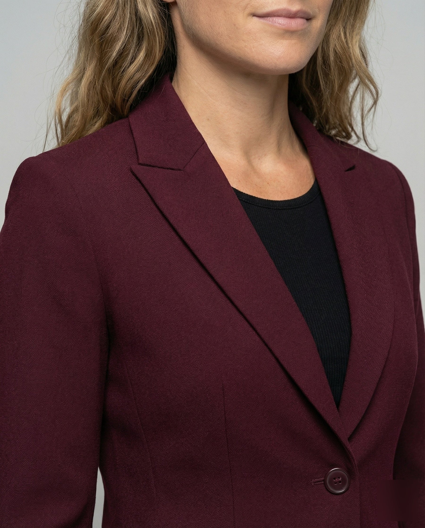 Mujer Peplum Business blazer Two-botón Notch Lapel