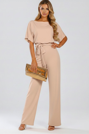 Mujer Jumpsuit con Cinturón y Pierna Anchas