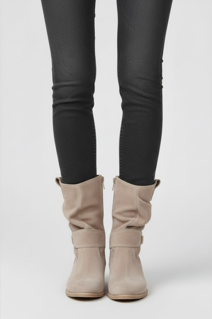 Mujer Zip-Up Botas con Grip Sole
