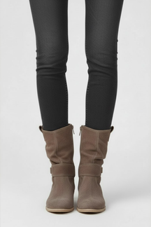 Mujer Zip-Up Botas con Grip Sole