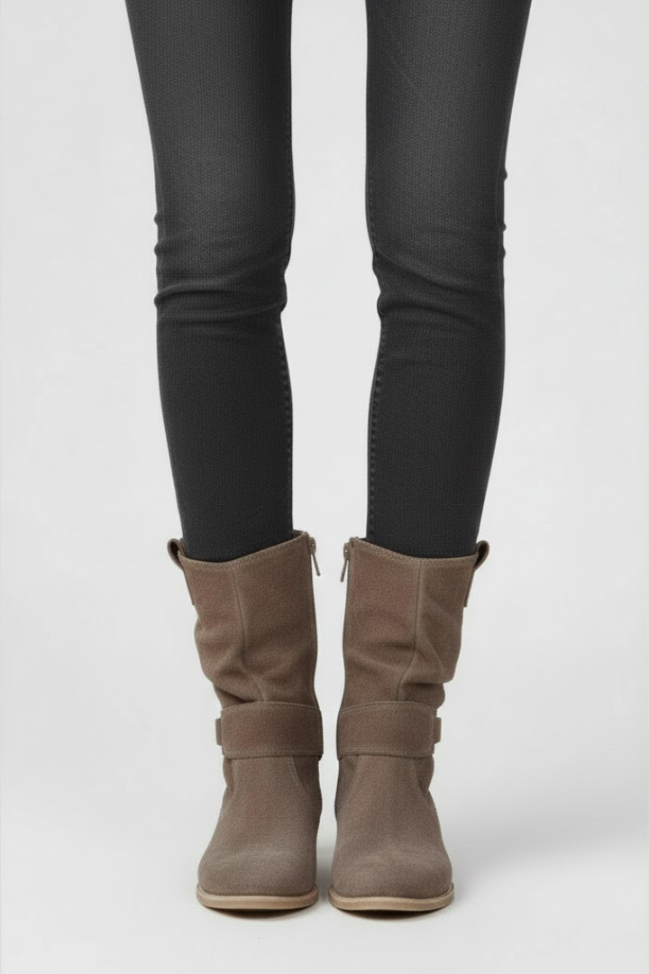 Mujer Zip-Up Botas con Grip Sole