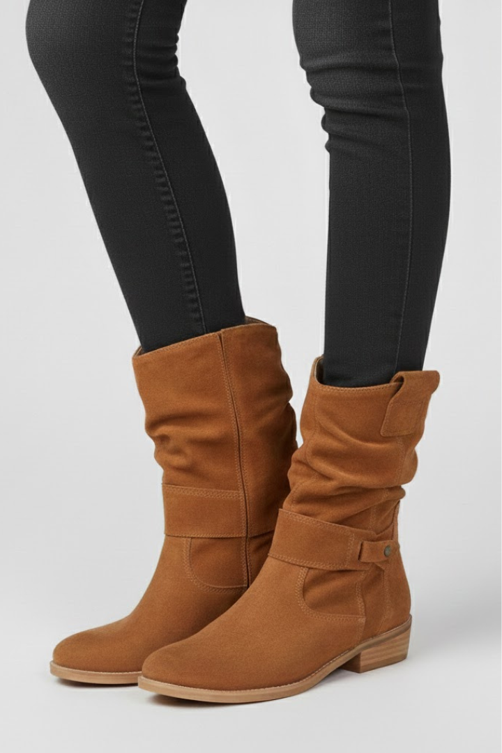 Mujer Zip-Up Botas con Grip Sole
