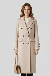 Women Abrigo con Lapel cuello y cierre de botones