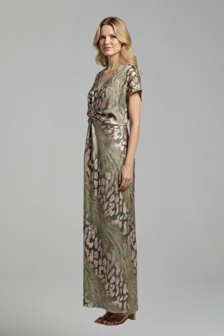 Mujer Ankle-Length Vestido con escote en V y Knotted Detail