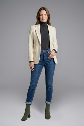Mujer Botines con de Canalé Stretch cuello for Fall