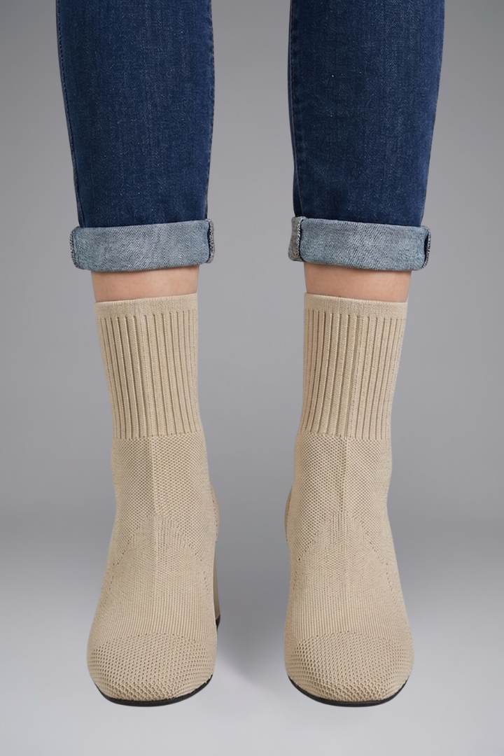 Mujer Botines con de Canalé Stretch cuello for Fall