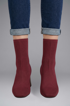 Mujer Botines con de Canalé Stretch cuello for Fall
