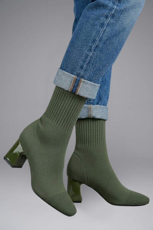 Mujer Botines con de Canalé Stretch cuello for Fall