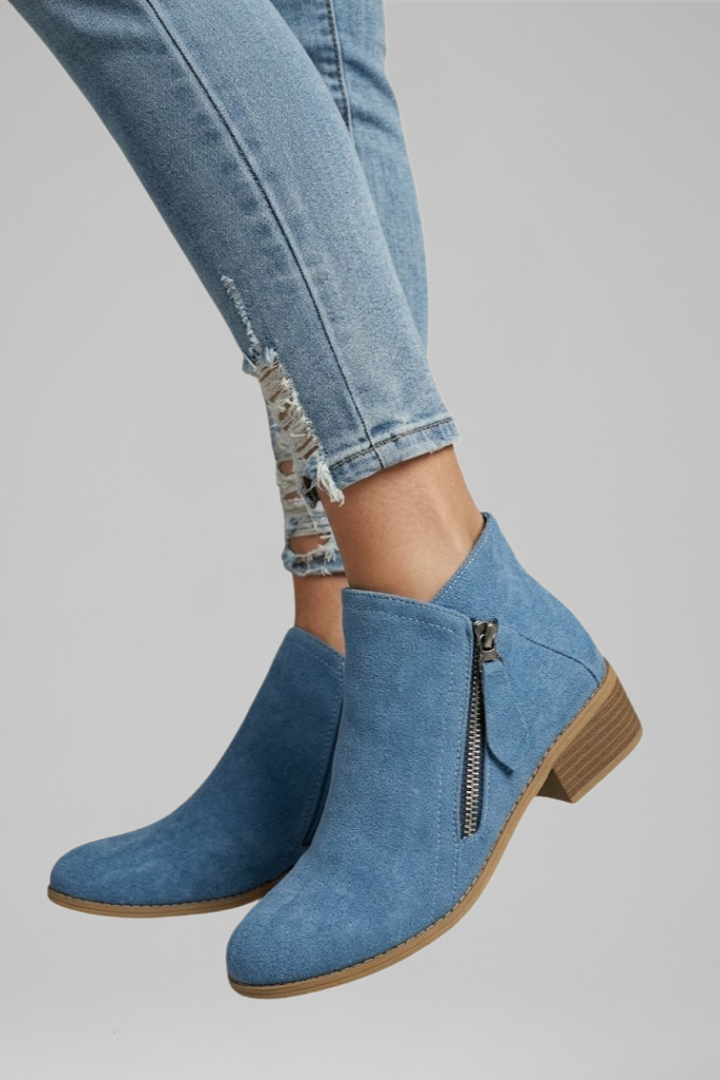 Mujer Botines con Side Zipper for Fall