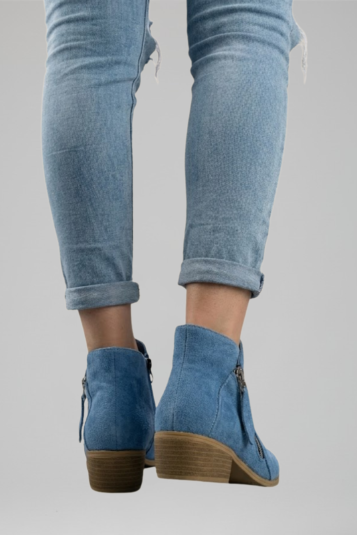 Mujer Botines con Side Zipper for Fall