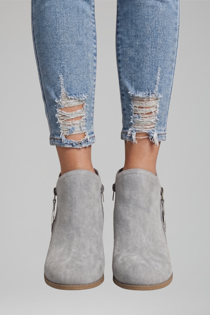 Mujer Botines con Side Zipper for Fall