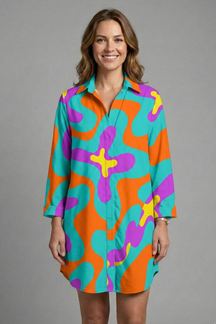 Mujer Beach Vestido con Hood y Manga Cortas