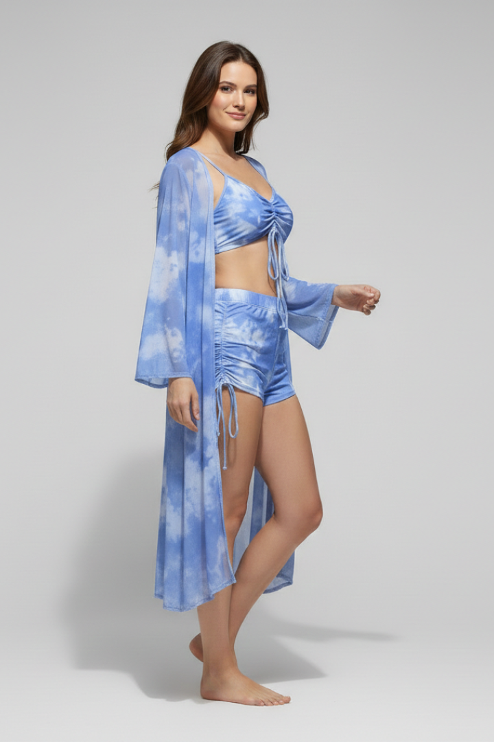 Mujer Bikini conjunto con Cover-Up y cuello en V