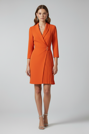 Mujer Vestido blazer con Notched cuello y Straight Hem