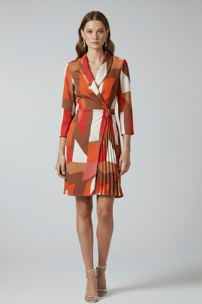Mujer Vestido blazer con Notched cuello y Straight Hem