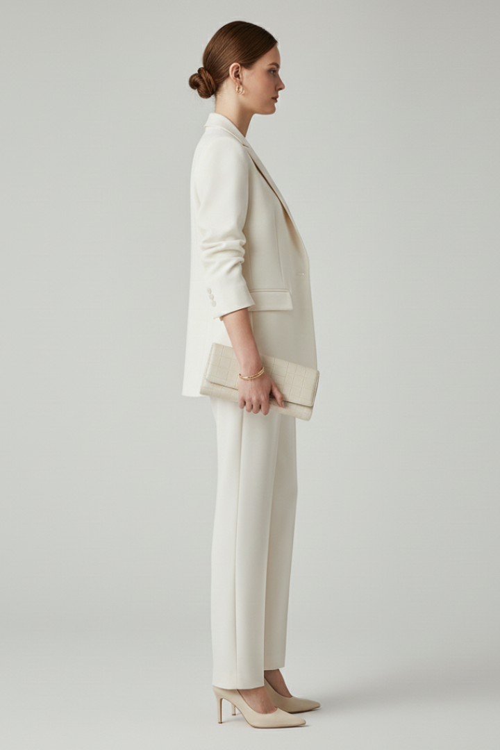 Mujer blazer conjunto con Defined Shape y de pierna recta Pantalón