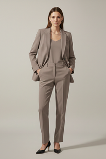 Mujer blazer y Pantalón conjunto con Notched Lapel y Straight Legs