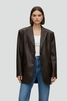 Mujer blazer con Notched Lapel y Front Fastening