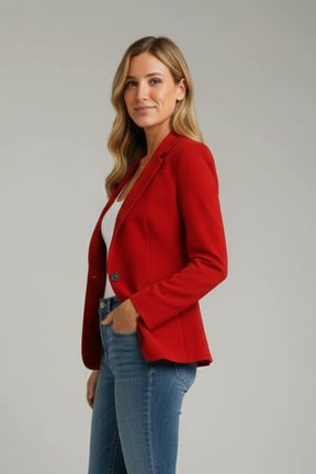 Mujer blazer con Notched Lapel y Single botón