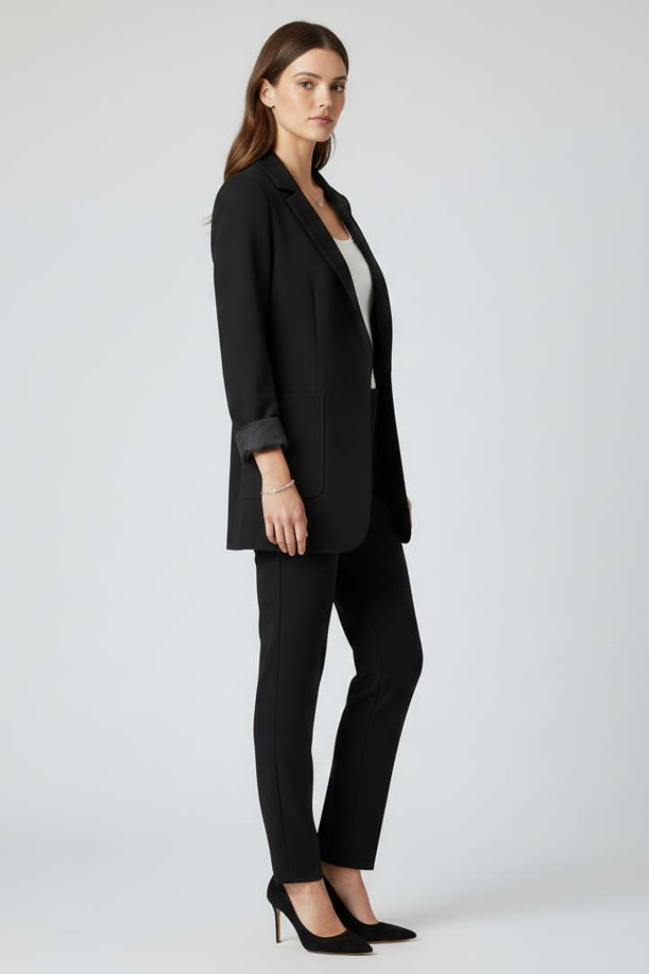 Mujer blazer de Frente Abierto y Structured Lapel