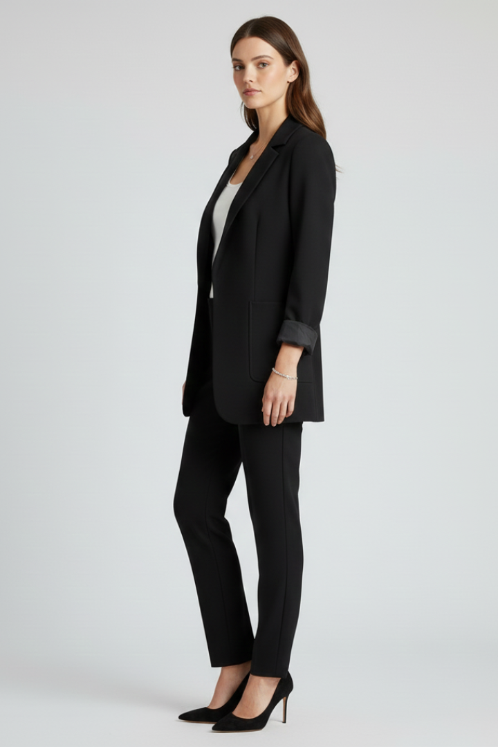 Mujer blazer de Frente Abierto y Structured Lapel
