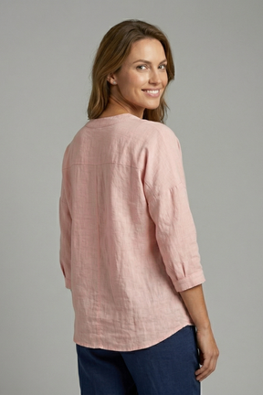 Mujer Blusa con de Cuello Redondo y cierre de botones