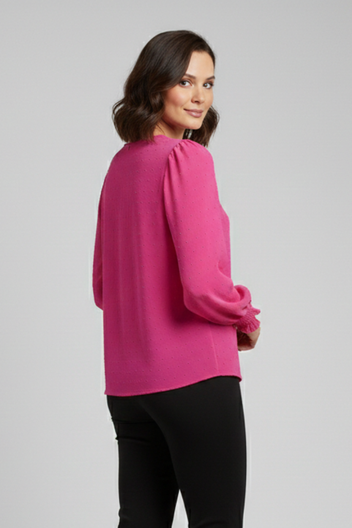Mujer Blusa con de Cuello Redondo y Embroidered Detail