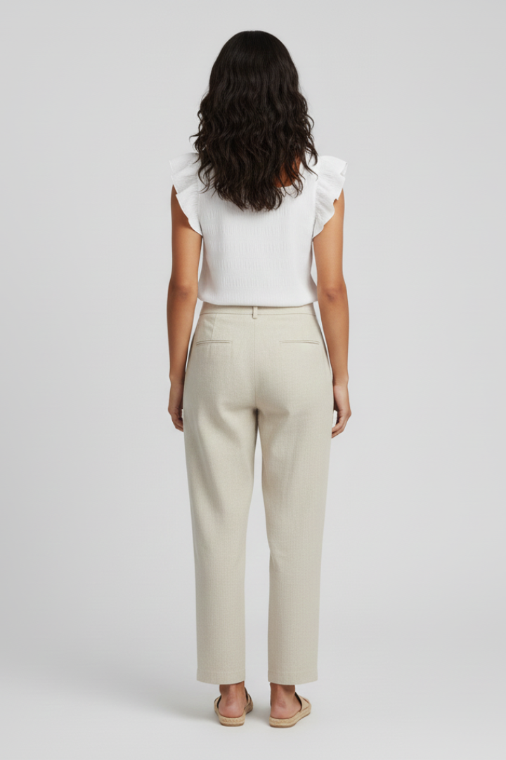 Mujer Blusa con Square Neck y Woven Surface