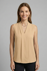 Mujer Blusa con de Cuello en V y Sin Mangas diseño