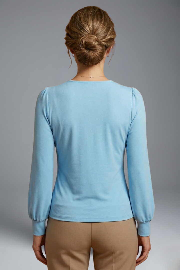 Mujer Blusa con escote en V y Ruched cintura