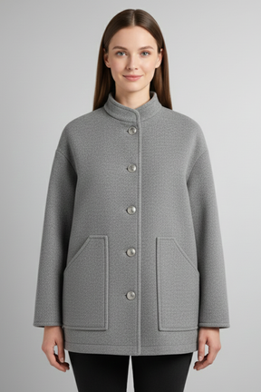 Mujer Bomber Chaqueta con Snap cierre y de Canalé Finishes