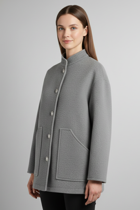 Mujer Bomber Chaqueta con Snap cierre y de Canalé Finishes
