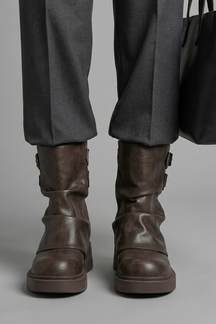 Mujer Botas con Side Buckle Accents for Fall