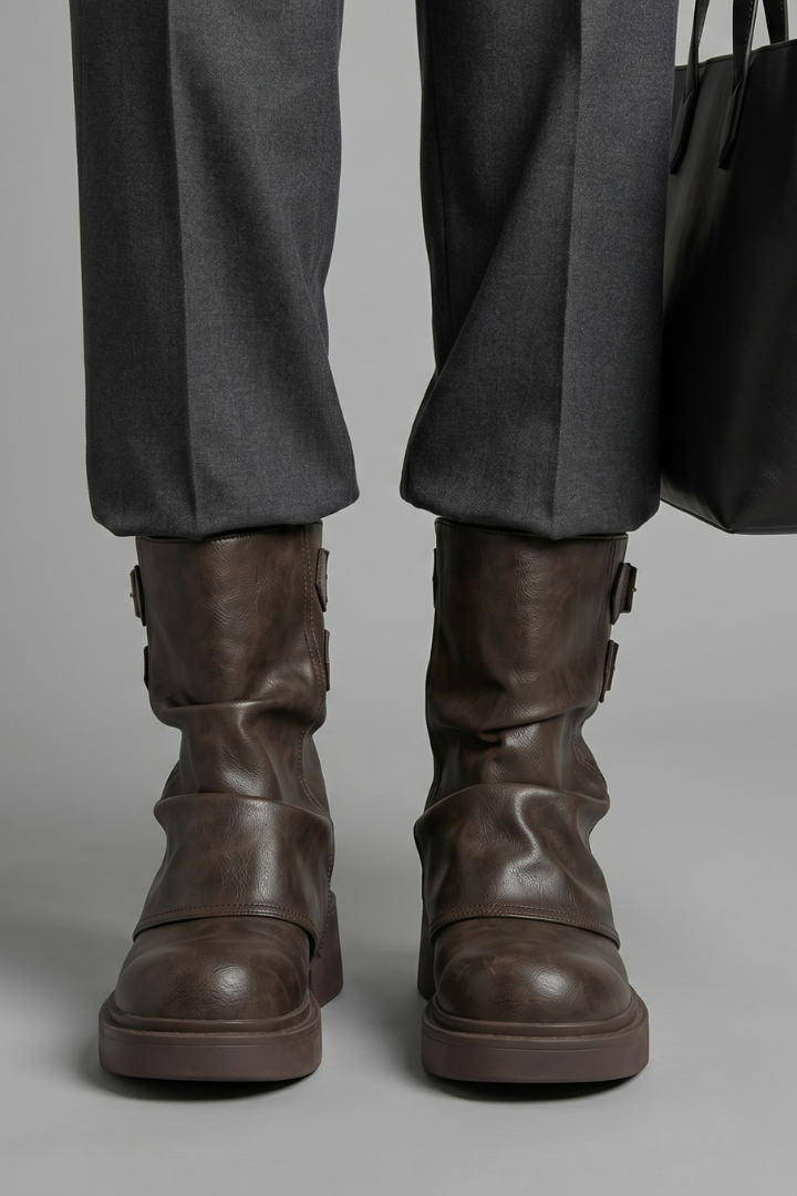 Mujer Botas con Side Buckle Accents for Fall