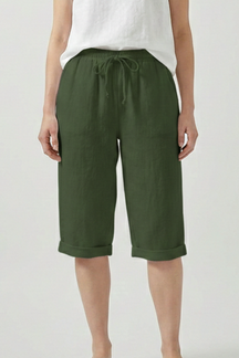 Mujer Capri Shorts con Elastic cintura y bolsillos laterales