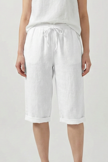 Mujer Capri Shorts con Elastic cintura y bolsillos laterales