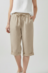 Mujer Capri Shorts con Elastic cintura y bolsillos laterales