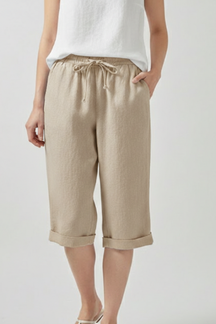Mujer Capri Shorts con Elastic cintura y bolsillos laterales
